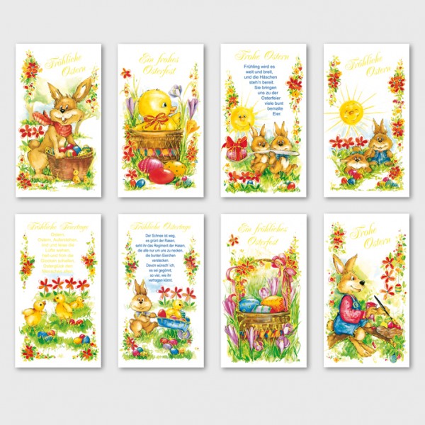 Glückwunschkarten Osterkarten Grußkarten Ostern 11,5 x 17 cm Goldfolie