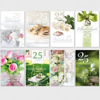 Glückwunschkarte Grußkarte Silberhochzeit Glückwünsche 11,5x17,5 cm Glückwunschkarte Grußkarte Silberhochzeit Glückwünsche 11,5x17,5 cm