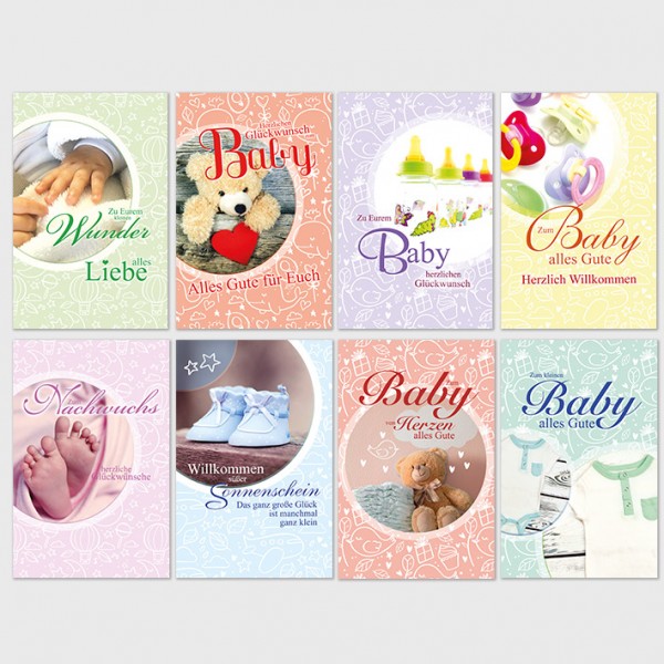 Glückwunschkarten Geburt Grußkarten Baby Karten 11,5 x 17,5 cm