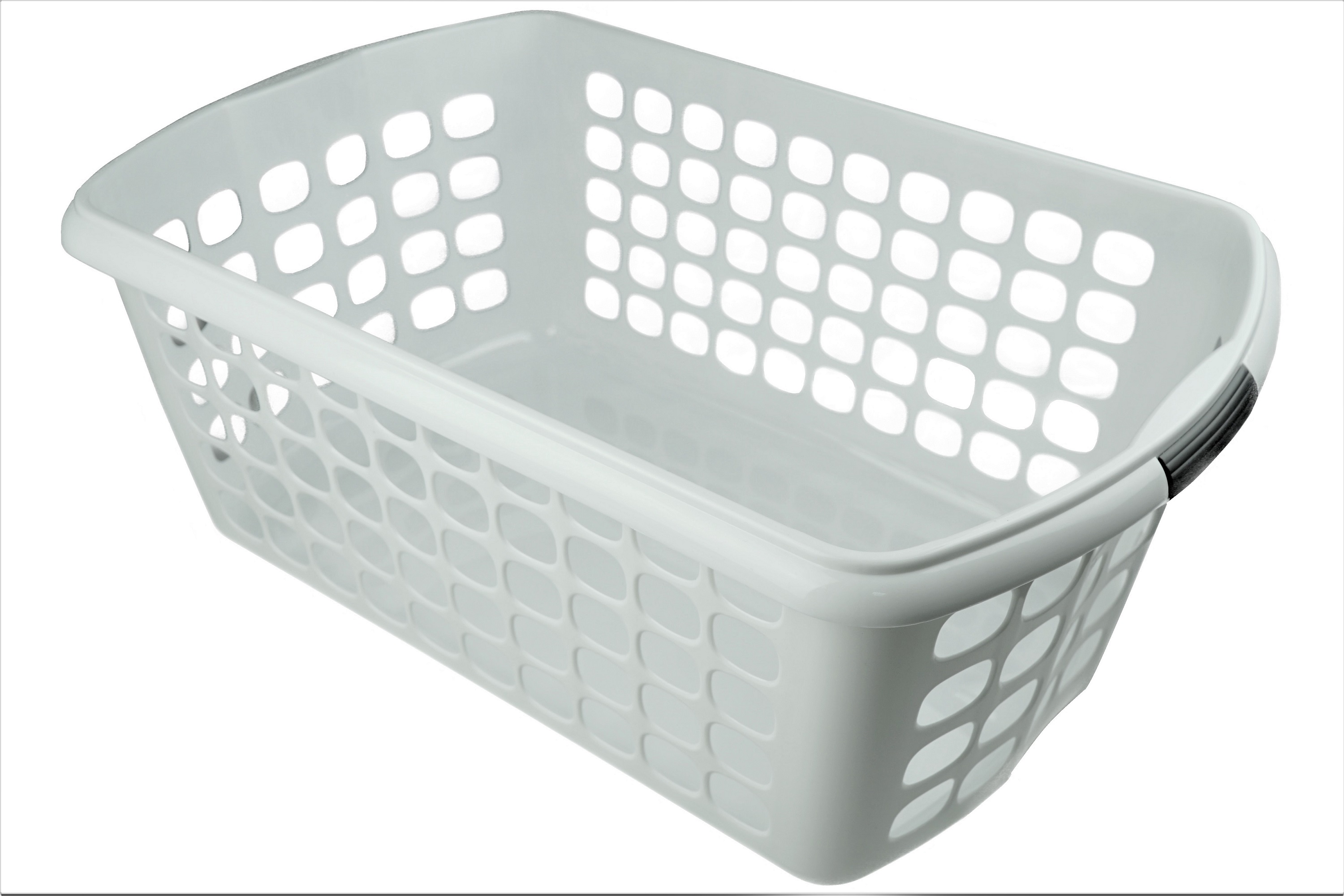 Wäschekorb aus Plastik weiß 54 x 35 x 23 cm | Wäschebzubehör | Bad