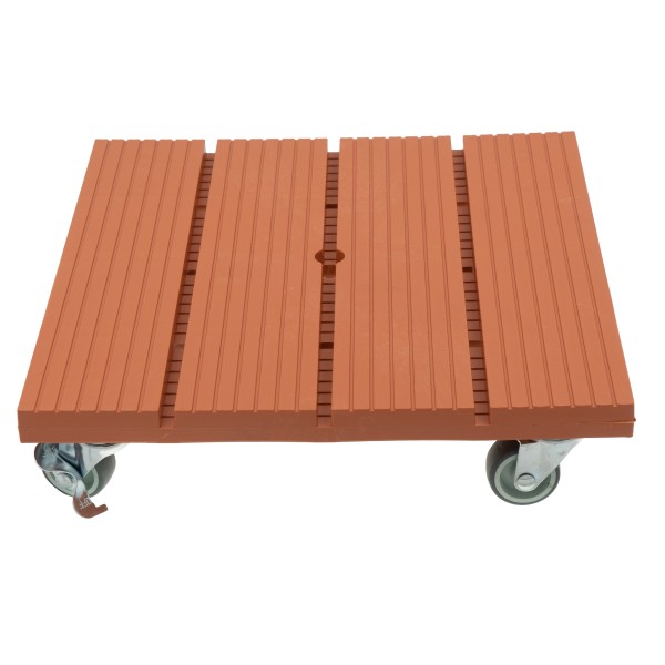 WPC Rolluntersetzer eckig terracotta 30x30 cm Pflanzenroller Blumenroller