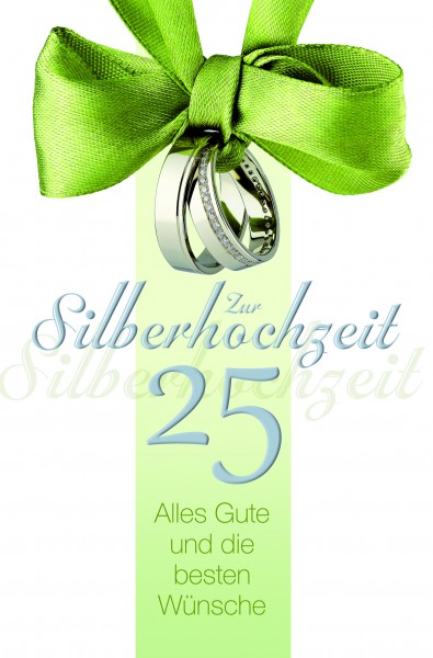 Glückwunschkarte Grußkarte Silberhochzeit Glückwünsche 11,5x17,5 cm