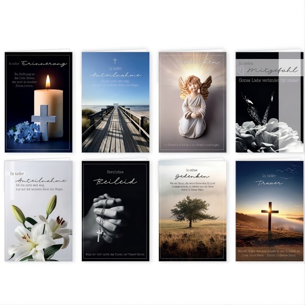 Trauerkarten Beileidsbekundung Anteilnahme Karten 11,5x17,5 cm