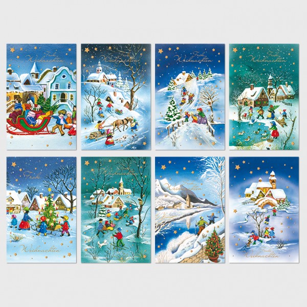 Weihnachtsgrußkarte Geschenk, Landschaft 11,5 x 17,5 cm