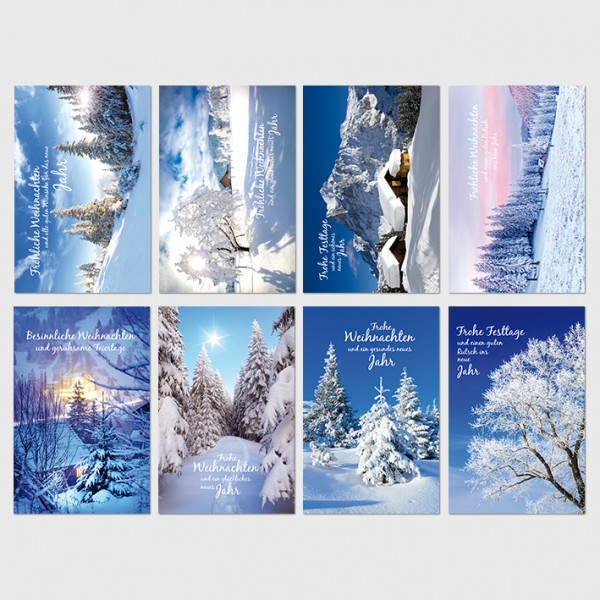 Weihnachtsgrußkarte Geschenk, Schneelandschaft 11,5 x 17,5 cm