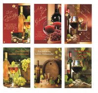 Glückwunschkarte Geburtstag Grußkarte Karte Wein 11,5x17 cm Glückwunschkarte Geburtstag Grußkarte Karte Wein 11,5x17 cm