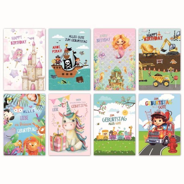 Glückwunschkarte Grußkarte Geburtstagskarten Kinder 11,5x17,5 cm