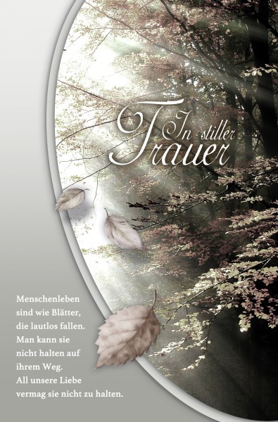 Trauerkarten Beileidsbekundung Anteilnahme Karten 11,5x17,5 cm