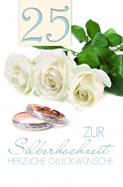 Glückwunschkarte Grußkarte Silberhochzeit Glückwünsche 11,5x17,5 cm