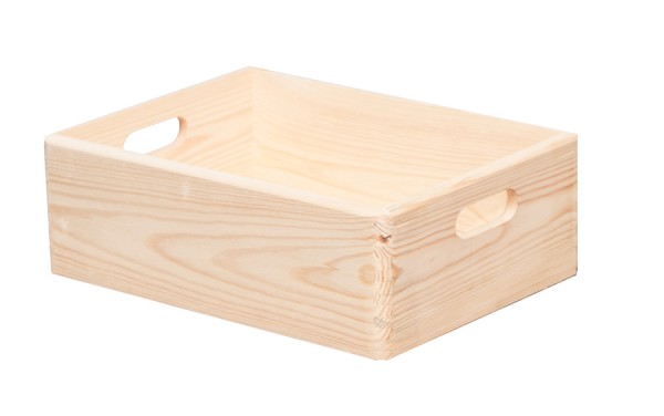 XL Holzkiste stapelbar 33,6 L Volumen, 40 x 60 x 14 cm Lagerbox | hrb