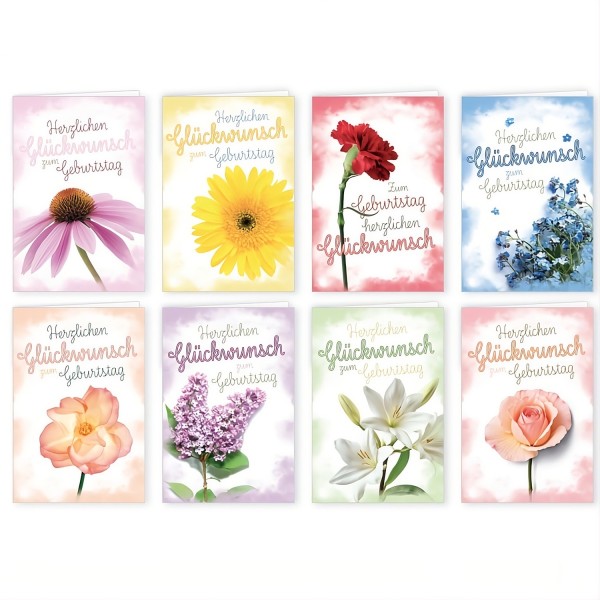 Glückwunschkarte Grußkarte Geburtstagskarten Flower 11,5x17,5 cm
