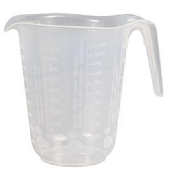 Messbecher, 1 Liter, d= 13 cm, Höhe= 16 cm, Transparent 1000 ml Litermaß