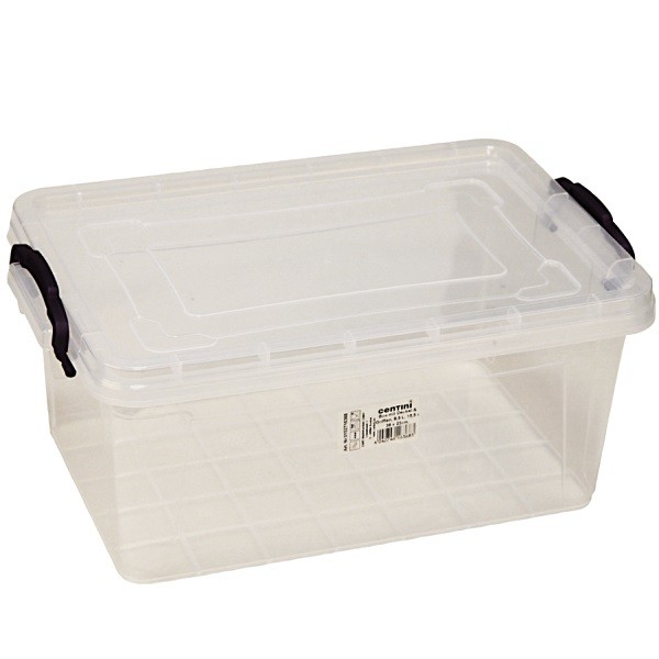 Aufbewahrungsbox mittelgroß 8,5 Liter Lagerbox, Box mit Deckel, 15,5 x 36 x 23 cm Stapelbox