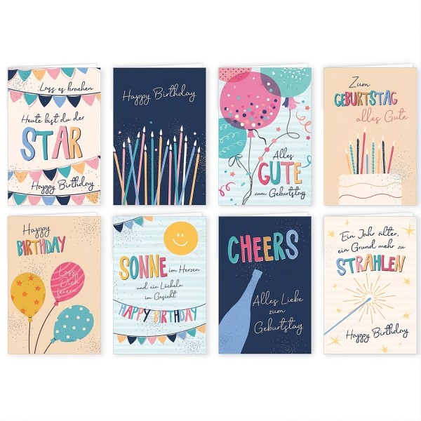 Glückwunschkarte Grußkarte Geburtstagskarten Crep 11,5x17,5 cm