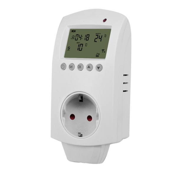 HRB Wifi Steckdosenthermostat mit digital Display geeignet für Z.B. Infrarot Wandheizung