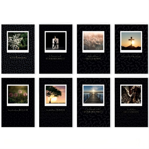 Trauerkarten Beileidsbekundung Anteilnahme Karten 11,5x17,5 cm