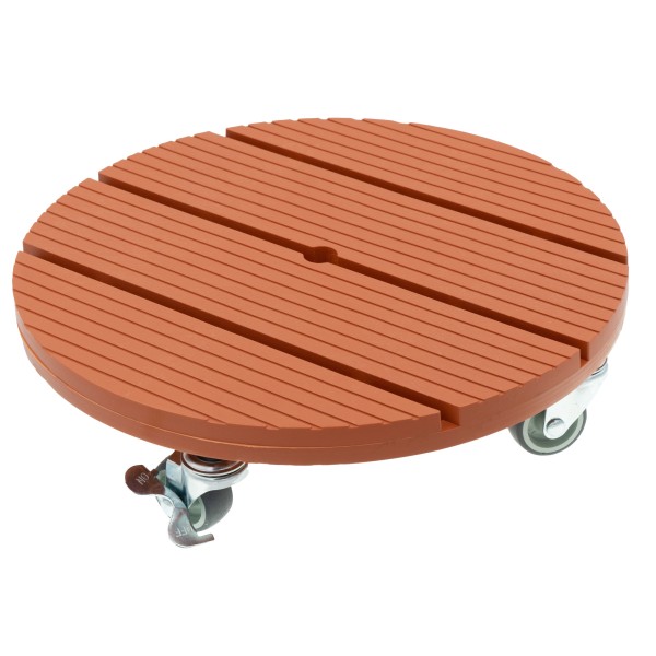 WPC Rolluntersetzer rund terracotta Ø-30 cm Pflanzenroller Blumenroller