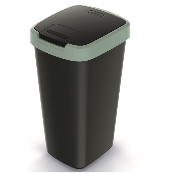 Mülleimer 25l schwarz mintgrün Schwingdeckel, Tonne aus Hartplastik, Küche, Futtertonne